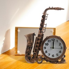  Mini Clock Saxophone Shaped Alarm Creative Table Desk Decorative