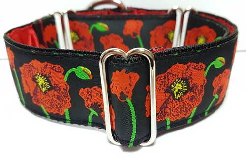 Poppy martingale dog collar