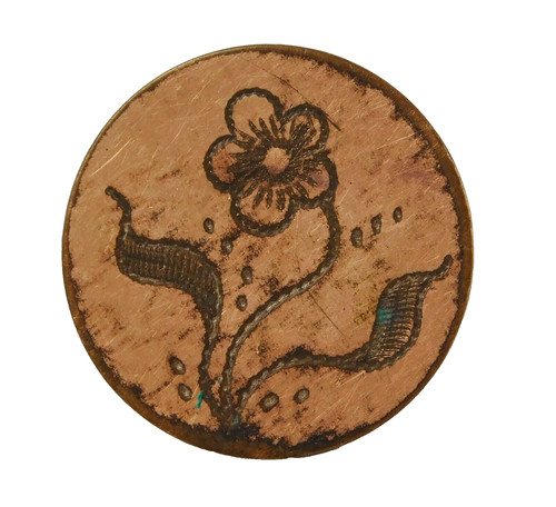 Antique shirt stud - , engraved