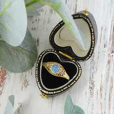 Antique 15ct gold Opal & Diamond band ring, UK size S