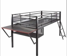 X Rocker Gaming Bed Mid Sleeper with Desk and Storage Shelf