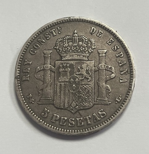 1893 spanish pesetas silver - 5,