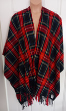 Tie Rack Art Of Silk Tartan Check Shawl/Wrap Red Large Fringed