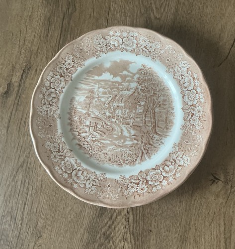 Vintage pink transferware - pink,