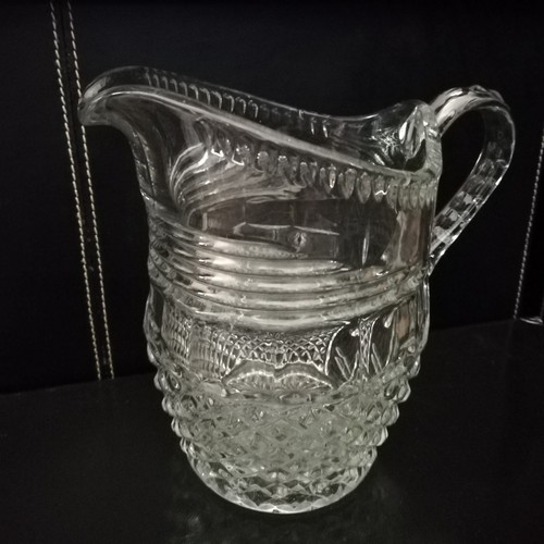 Vintage crystal glass jug - glass,