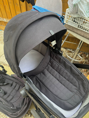 Black grey single - single, pushchair