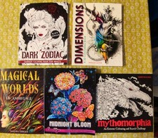 x5 Adult Anti stress Mind Relaxing Therapy Colouring Books Sparking Imagination 