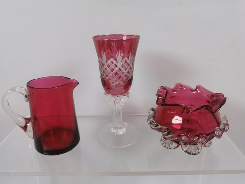 Vintage cranberry glass bundle - vintage,