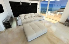 Sofa big sofa modern Miami upholstered sofa USB four-seater big couch mega couch LED