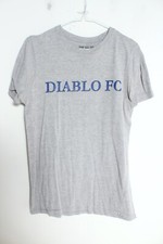 Vintage Adidas Diablo FC Front Back Print Tshirt - Grey - size S Small (D8)