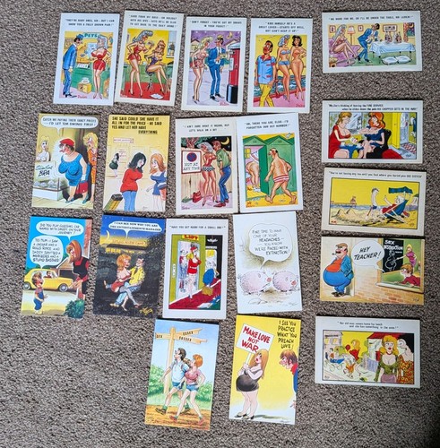 Vintage postcards comic saucy - vintage,