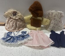 Vintage Faerie Glen Clothing Bundle -  11"-13" Dolls - Dresses x5, Coat  VGC