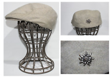 Vintage London-Paris Flat Cap 55 Medium Beige Hat Mens Edelweiss Oktoberfest Hat