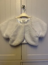 Girls faux fur ivory bolero  /
