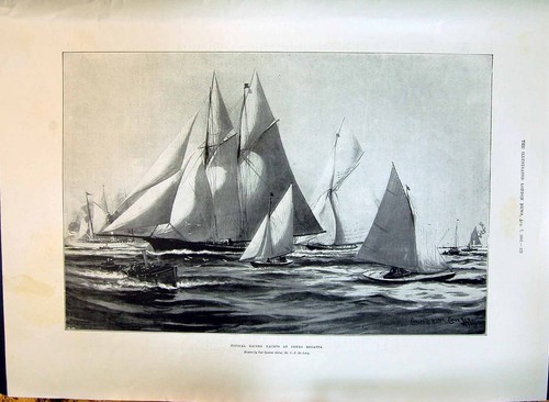 Old 1897 racing yachts cowes - 1897,