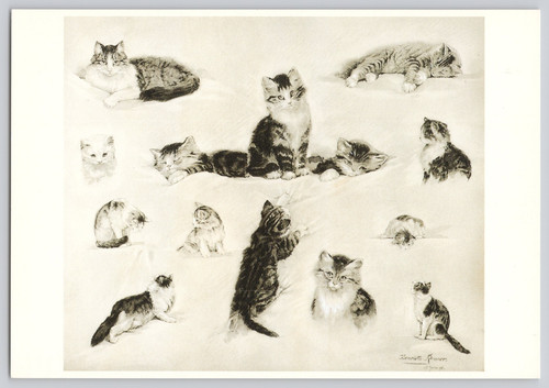 Postcard henriette ronner knip - henriette,