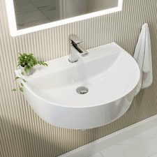 White Round Wall Hung Basin