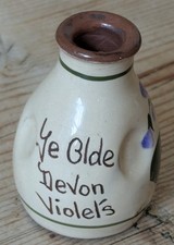 Vintage Babbacombe Pottery Devon Ye Olde Devon Violets Perfume Bottle