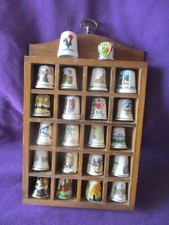 22 Vintage Thimbles In Wooden