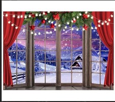 Christmas window backdrop