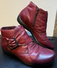 Earth Spirit Women's ankle boot Deep Red Leather UK 6 Buckle & Zip Pixie Boots