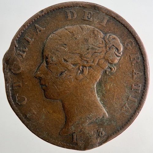 1843 victoria half - half-penny, coin