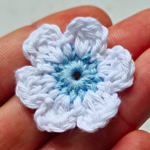 Set crochet white blue - set,