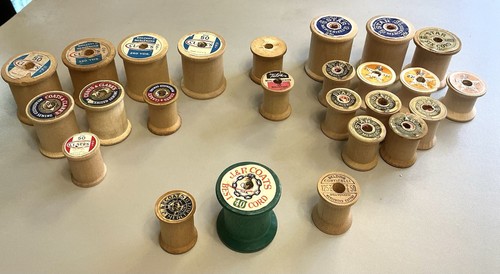 Wooden thread spools - 25,