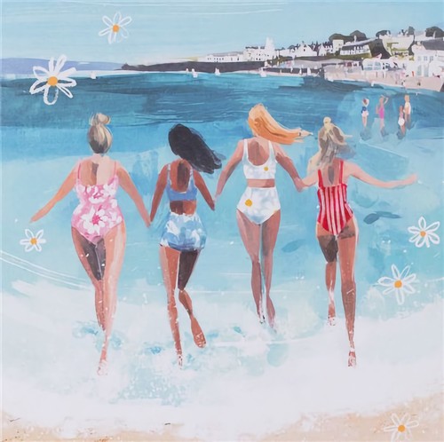 Seaside swim blank card - swim,