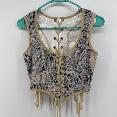 Corset floral tapestry - floral, boned