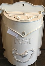 Antique White Metal Post Box