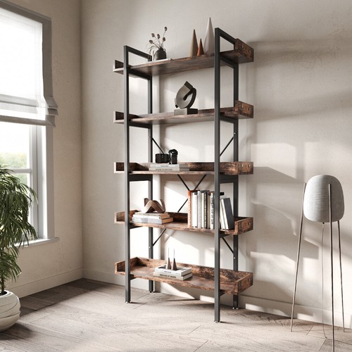 Rustic wood bookcase bookshelf - rustic,