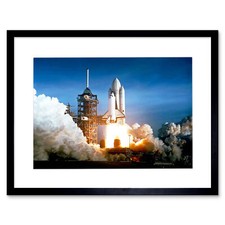Space 1981 Shuttle Launch Number One Columbia Nasa Framed Art Print 12x16 Inch