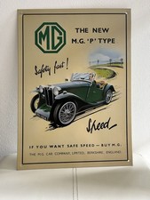 Retro 1993 MG The New M.G. ‘P’ Type Car Metal Wall Sign