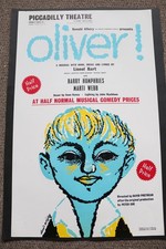 Oliver, Lionel Bart, Barry Humphries, Piccadilly Theatre Original Poster 1967