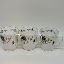 Set of 3 Vintage Floral Bone China Mugs Made in England