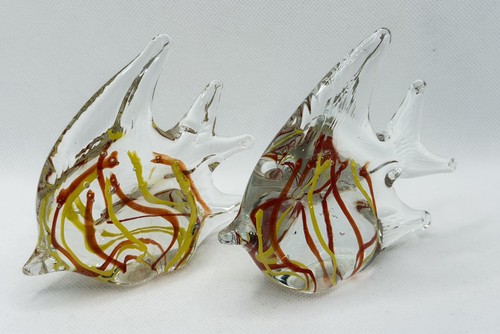 Pair vintage hand blown - hand,