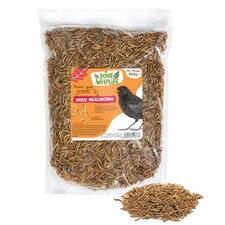 Love Wildlife Dried Mealworms - Premium Quality Wild Bird Food - Treat Tub, Bags