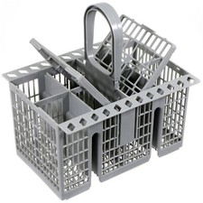 Dishwasher Cutlery Basket Cage Tray Removable Handle Lid Rack Universal Grey