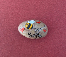 Hand painted pebble art Bee
