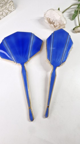 Vintage blue guilloche - guilloche, enamel