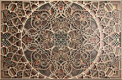 Layered mandala wood wall - layered,