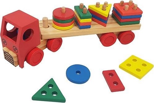 Wooden shape sorter truck - shape,