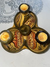 Moroccan Safi Ceramic Spice Tagine White Black 14cm Terracotta Clay Food Home