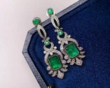 Vintage Art Deco Emerald & Lab