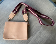 H&M Ladies Tan Cream Purple Shoulder Strap Bag Handbag - Excellent Condition