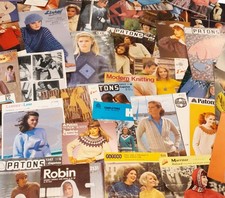 Bundle 55+ Vintage Knitting Patterns Mixed Lot Patons Marriner Sirdar Emu Lister