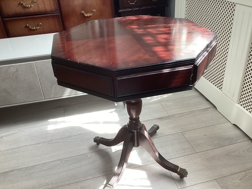 Octagonal mahogany coffee