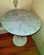 Marble side table metal tulip - table,