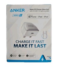 Anker 511 Nano USB C 20W Charger + 3' Braided C to Lightning Cable MFI Certified